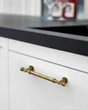 DESIGN2288 Antique Brass Cabinet Pulls | Modern Retro Ball-Top Handles for Kitchen Cabinets, 7.5"