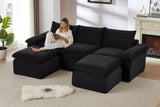 DERVAL 111" 3-Seater Sofa with 2 Ottomans