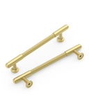 DESIGN2304 Brushed Satin Nickel Cabinet Pulls | Modern Retro Reeded Bar Handles for Kitchen Drawers, 5"