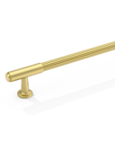 DESIGN2304 Brushed Satin Nickel Cabinet Pulls | Modern Retro Reeded Bar Handles for Kitchen Drawers, 5"