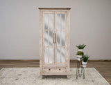 1 Drawer 2 Glass Doors Cabinet | Sahara Mango Wood Collection
