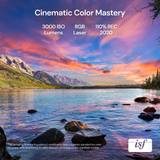 Long-Throw Projector Valerion Pro2 + AWOL Floor Rising Matte White Screen + Valerion ThunderBeat 5.1.2 Bundle