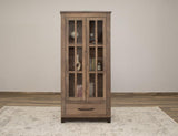 2 Glass Door 1 Drawer Cabinet - Natural Parota Display Vitrine