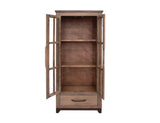 2 Glass Door 1 Drawer Cabinet - Natural Parota Display Vitrine