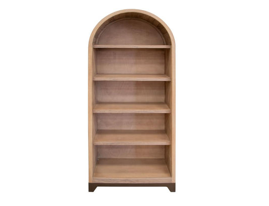 5 Shelf Natural Parota Bookcase - Elegant Storage Furniture