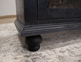 3 Drawer 4 Doors 70" Vintage Console - Weathered Black
