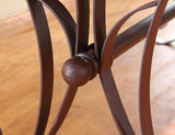 Iron Base Dining Table - Rustic Antique Multicolor Pine Wood