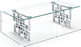 Alexis Modern Chrome Coffee Table with Glass Top - Stylish Geometric Design for Contemporary Living Spaces