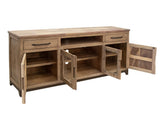 Natural Parota TV Stand - 2 Drawer 2 Door Glass TV Console