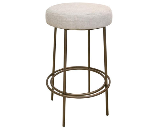 Upholstered Barstool 30" - Wooden Frame Metal Base Chair
