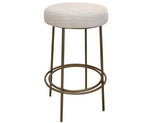 Upholstered Barstool 30" - Wooden Frame Metal Base Chair