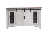 4 Door 60" TV Stand - Pueblo White Solid Pine Wood Collection