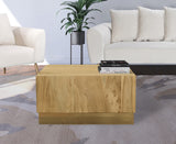 Acacia Wood Coffee Table with Stunning Grain Design and Sturdy Metal Base for Modern Living Spaces