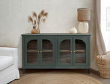 4 Glass Doors Console | Mid-Century Modern Genova Wood Console