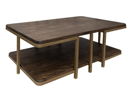 Metal Base Cocktail Table - Modern Mango Wood Design