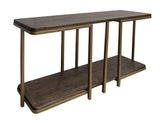 Metal Base Sofa Table | Modern Mango Wood & Gold Finish Design