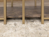 Metal Base Sofa Table | Modern Mango Wood & Gold Finish Design