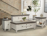 1 Drawer End Table - Farmhouse Chic Solid Pine Wood Design