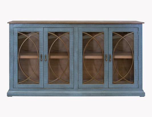 4 Door Console - Solid Pine Wood Accent Table | Marlin
