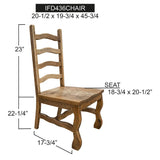 Marquez Wooden Chair - Farmhouse Style Ladder Back Pine