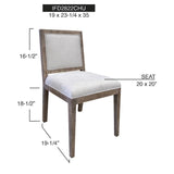 Wooden Upholstered Chair - Sturdy Dining Chair with Fabric