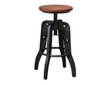 Wooden Round Seat Adjustable Barstool | Parota Swivel Design
