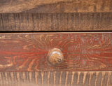 3 Drawer Sofa Table | Rustic Antique Multicolor Solid Pine