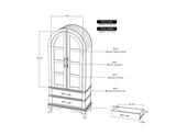 2 Drawer 2 Door Cabinet - Arlette Solid Pine Wood Bookcase