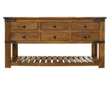 6 Drawer Sofa Table | Parota Wood Hand-Distressed Console