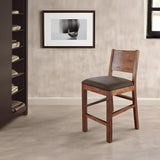 Parota 30" Barstool - Padded Faux Leather with Wooden Frame