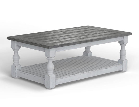 Cocktail Table - Farmhouse Chic Stone Collection Solid Pine
