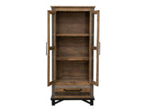 1 Drawer 2 Doors Cabinet - Loft Brown Pine Wood Collection
