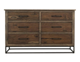 6 Drawer Dresser - Teca Collection Mango Wood & Metal