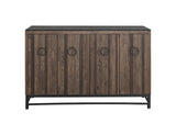 Ebano 4 Door Console - Natural Stone Top & Metal Base