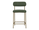 Upholstered Barstool with Wooden Frame & Metal Base | Modern Bar Seating