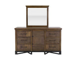6 Drawer 1 Door Walnut Dresser | Parota Wood Storage