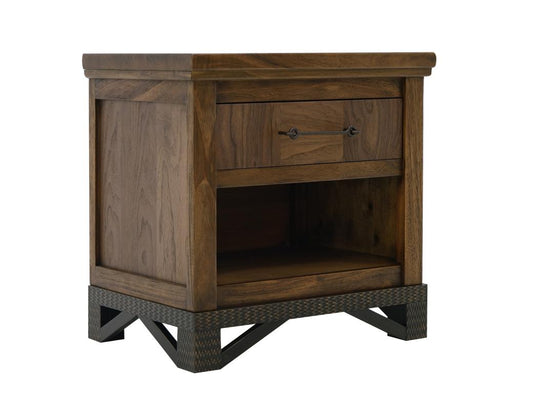 1 Drawer 1 Shelf Walnut Nightstand | Parota Wood Bedroom