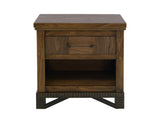 1 Drawer 1 Shelf Walnut Nightstand | Parota Wood Bedroom