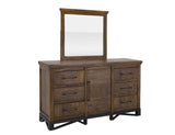 6 Drawer 1 Door Walnut Dresser | Parota Wood Storage