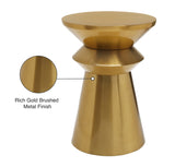 Jai Iron End Table with Brushed Gold Finish - Contemporary Accent for Stylish Home Decor Needs