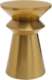 Jai Iron End Table with Brushed Gold Finish - Contemporary Accent for Stylish Home Decor Needs