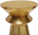 Jai Iron End Table with Brushed Gold Finish - Contemporary Accent for Stylish Home Decor Needs