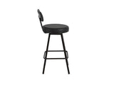Modern Eclipse Upholstered Barstool - Wooden Frame & Metal Base