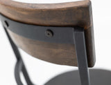 Wooden Frame & Metal Base Bar Stool | Modern Industrial Design
