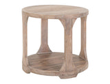 White Balam 1 Shelf End Table - Handcrafted Mango & Teak Wood
