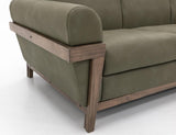Mezquite Loveseat | Green Faux Leather Mid-Century Modern Sofa
