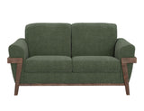 Wooden Frame Loveseat | Loft Brown Collection Transitional Design