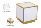 Glitz Chic Contemporary End Table with Sleek Gold Base - Perfect Accent for Modern Living Spaces
