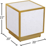 Glitz Chic Contemporary End Table with Sleek Gold Base - Perfect Accent for Modern Living Spaces