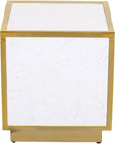 Glitz Chic Contemporary End Table with Sleek Gold Base - Perfect Accent for Modern Living Spaces